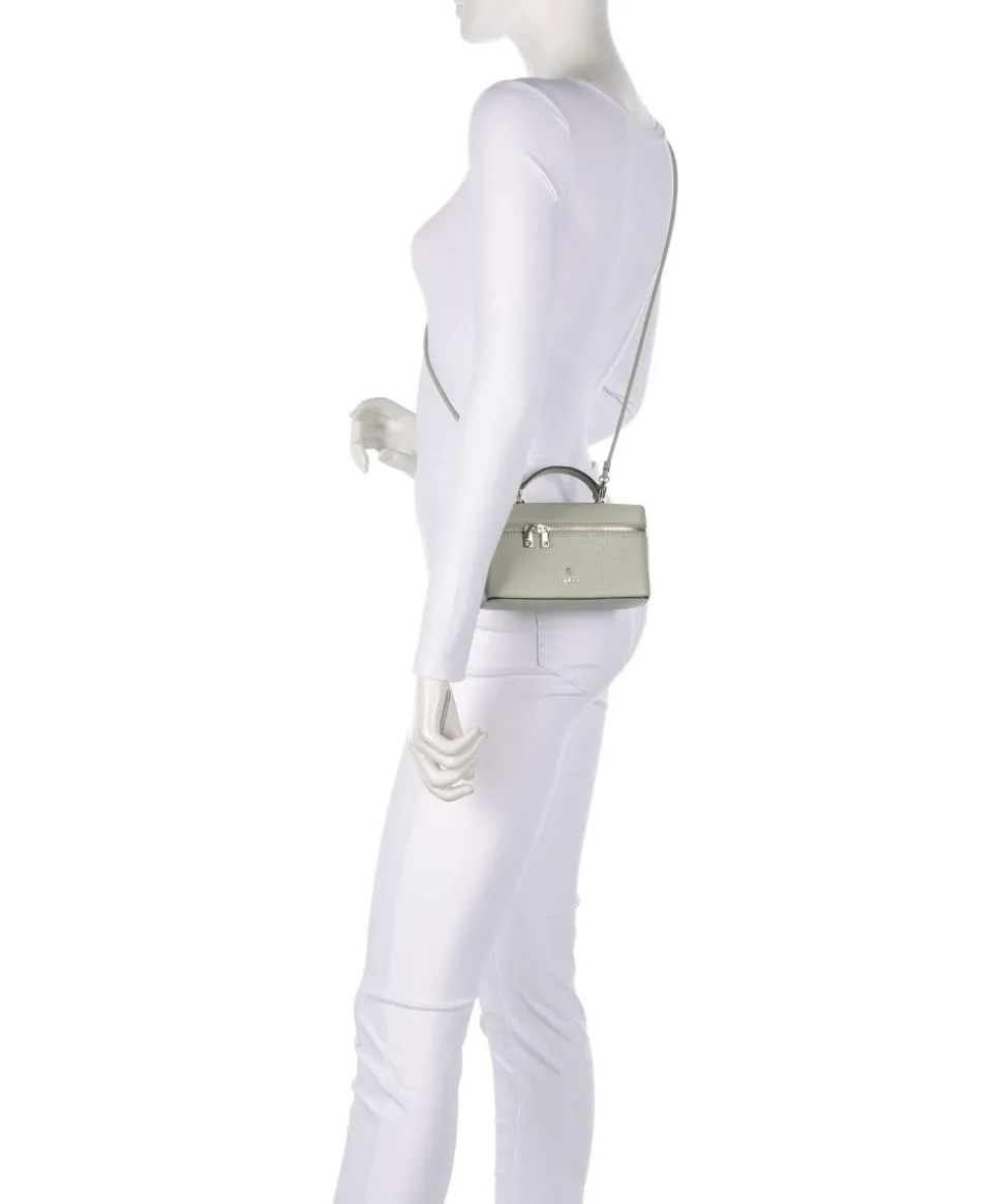 Camelia Micro Umhängetasche genarbtes Leder graugrün