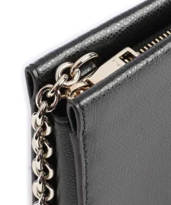 Camelia Mini Umhängetasche genarbtes Leder schwarz