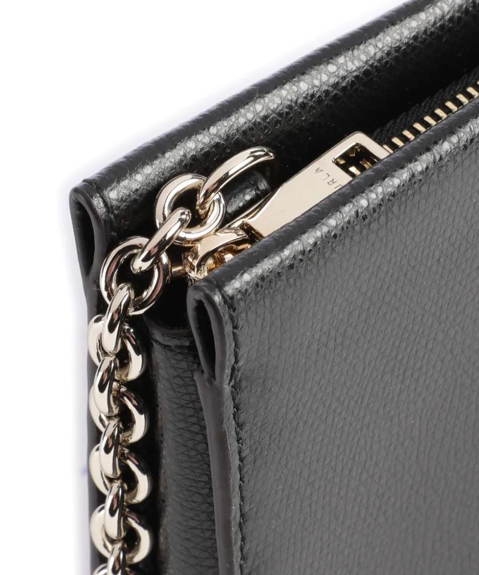 Camelia Mini Umhängetasche genarbtes Leder schwarz