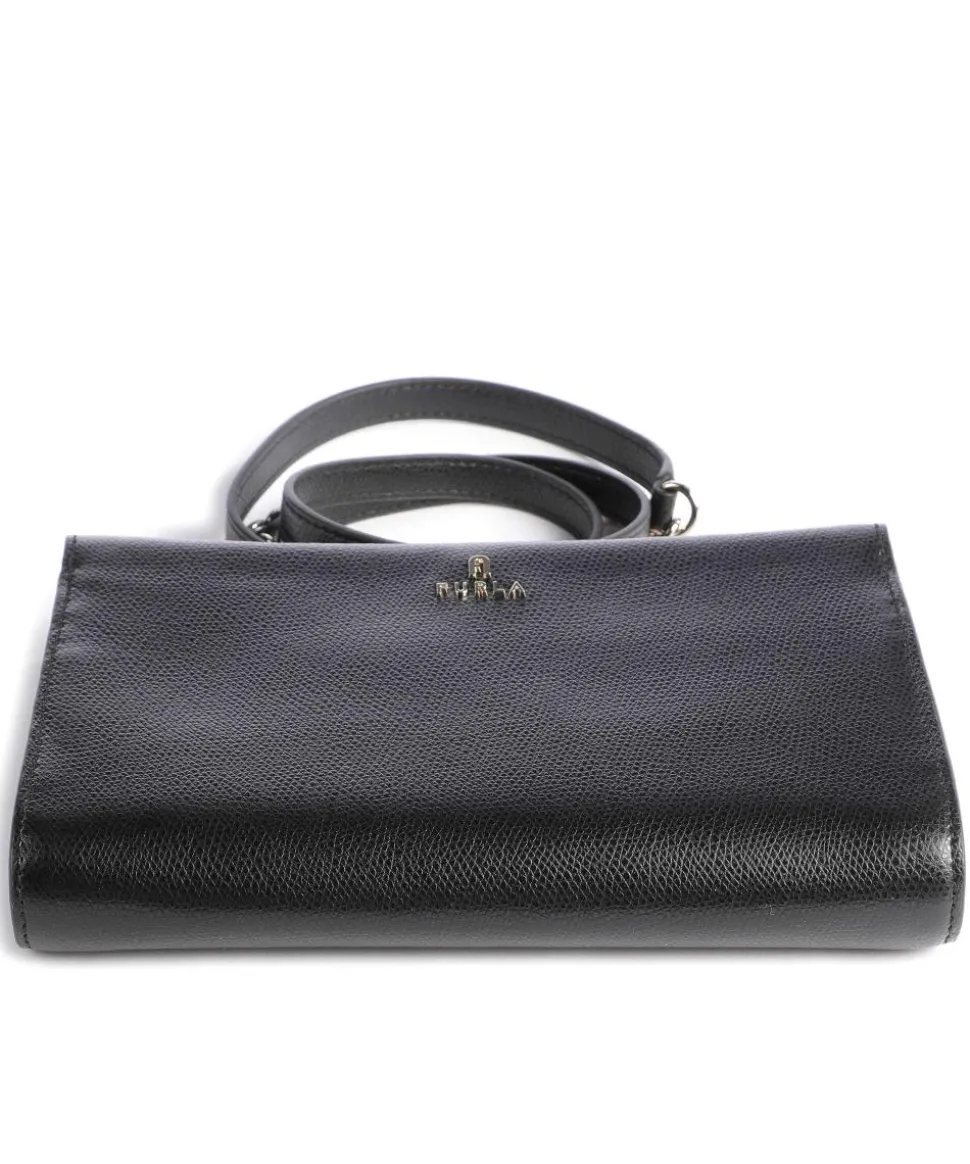 Camelia Mini Umhängetasche genarbtes Leder schwarz