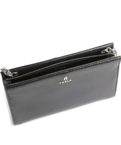 Camelia Mini Umhängetasche genarbtes Leder schwarz