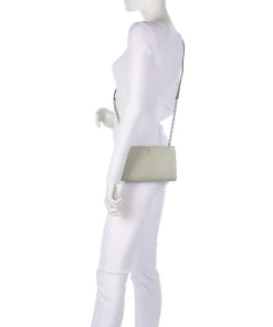 Camelia Mini Umhängetasche genarbtes Leder graugrün