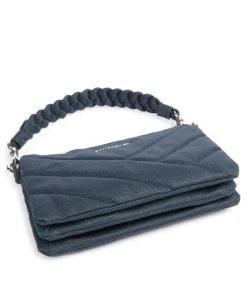 Canvas Matelassé Schultertasche Canvas dunkelblau