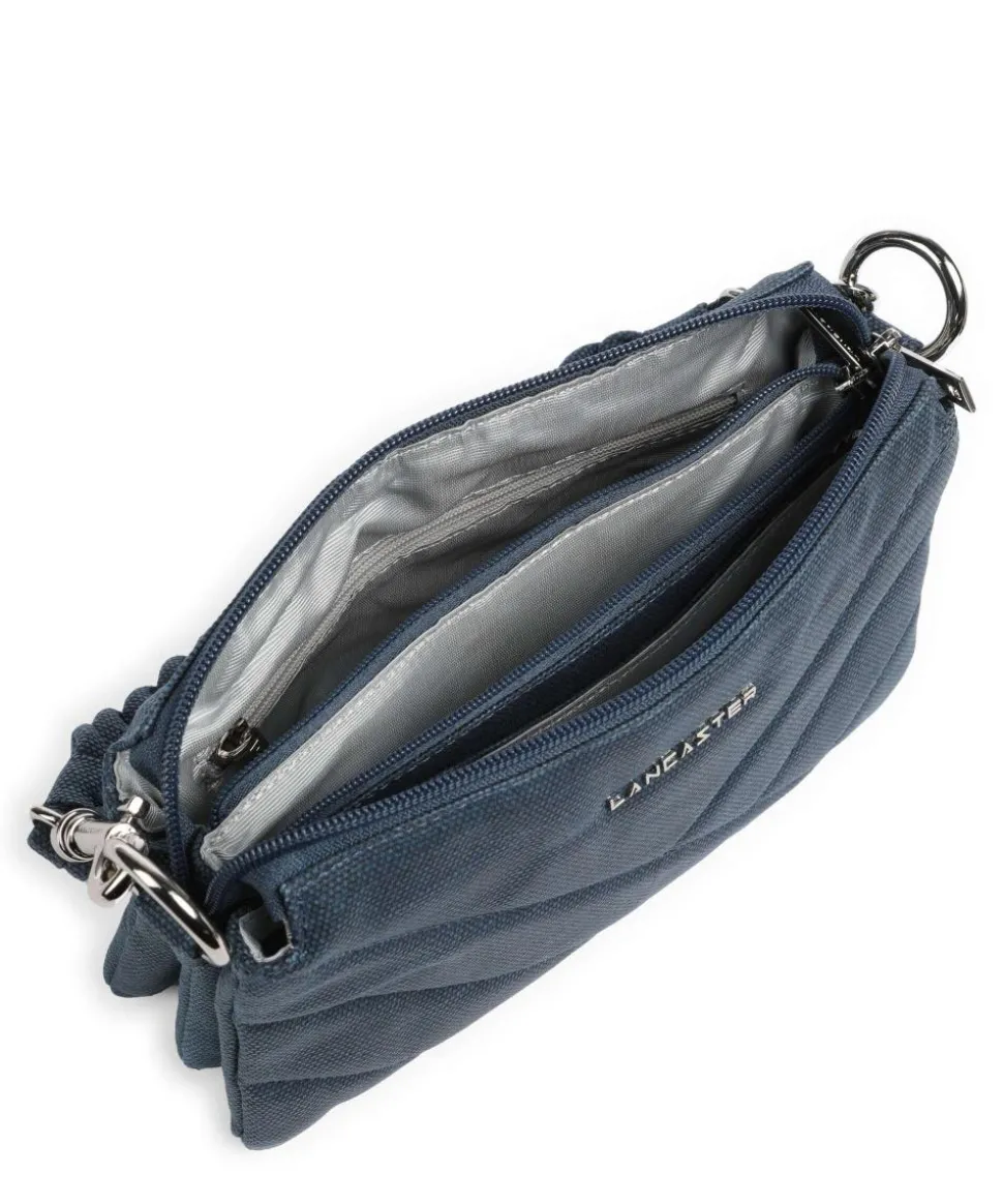 Canvas Matelassé Schultertasche Canvas dunkelblau