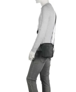 Cardona Rafael Umhängetasche genarbtes Leder schwarz