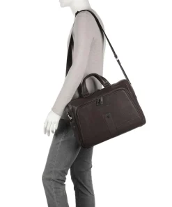 Carl 13 Aktentasche 14″ genarbtes Rindsleder dunkelbraun