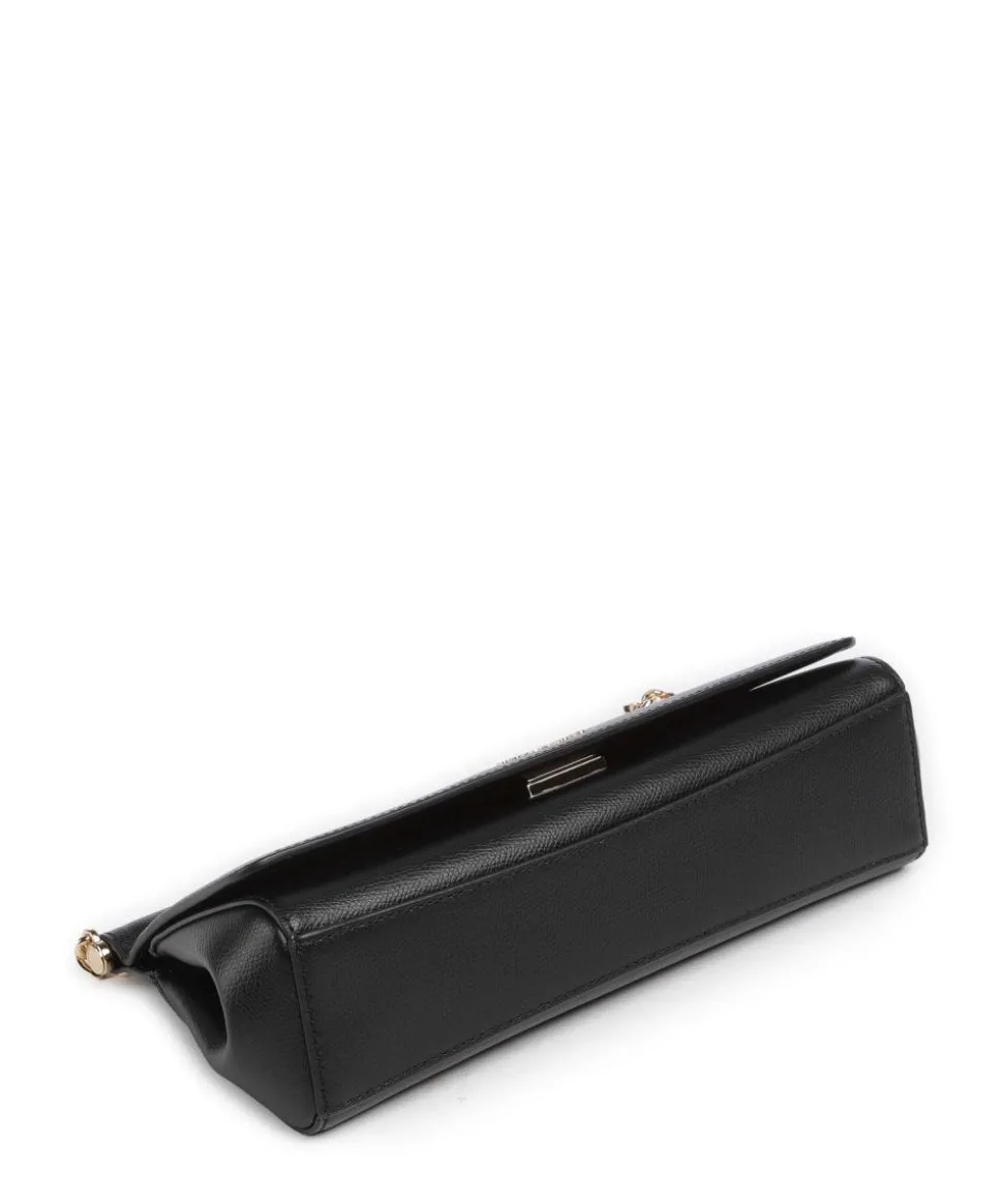 Carmine Medium Schultertasche genarbtes Leder schwarz