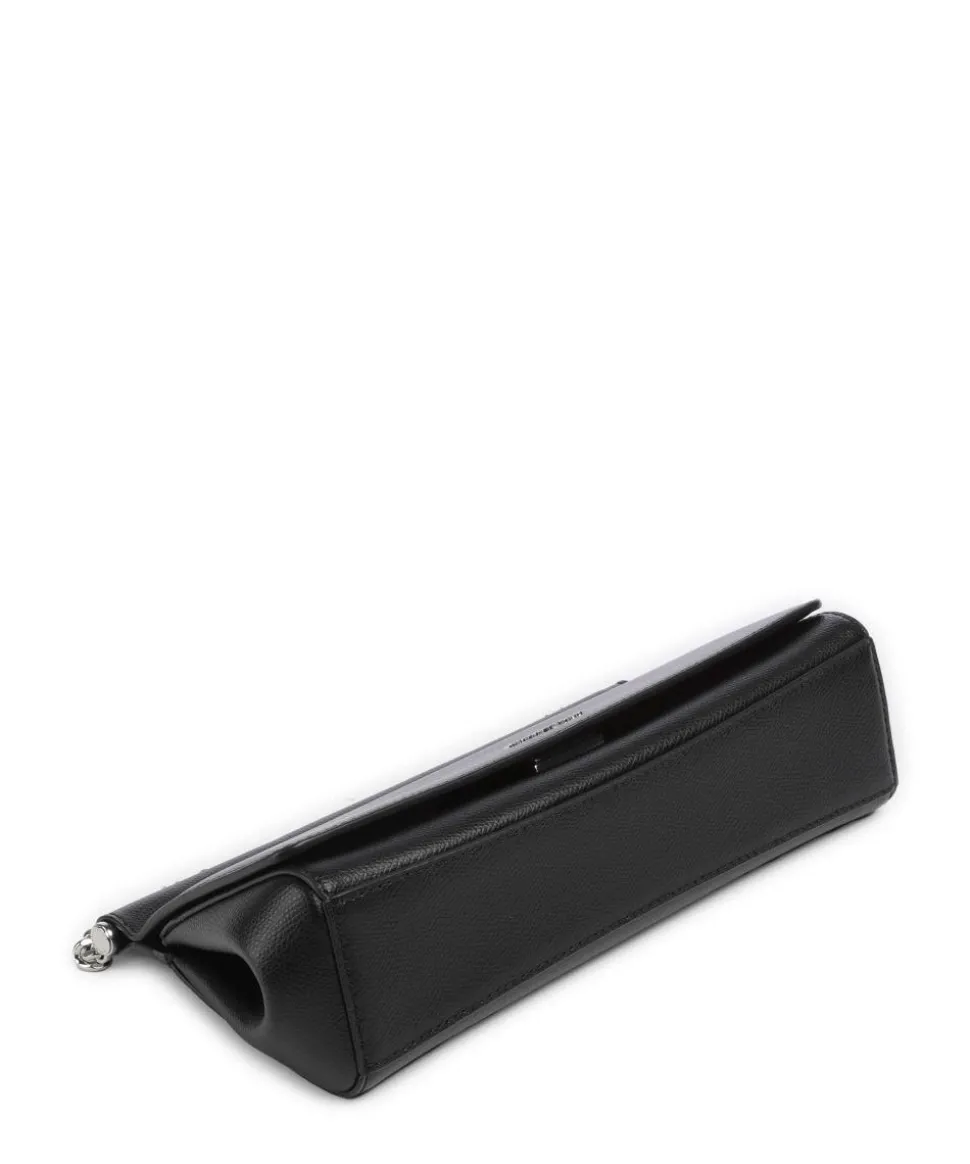 Carmine Schultertasche genarbtes Leder schwarz