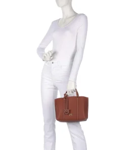 Carrie Classic Handtasche genarbtes Leder rotbraun