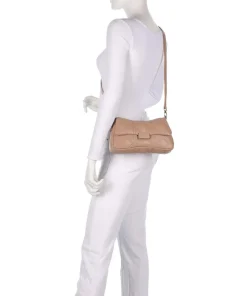 Cassandra Schultertasche Lederimitat beige
