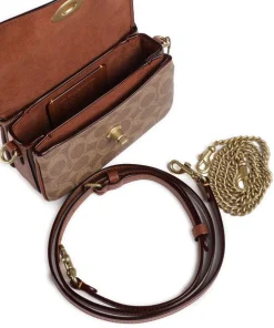 Cassie 17 Umhängetasche fein genarbtes Rindsleder, Canvas braun