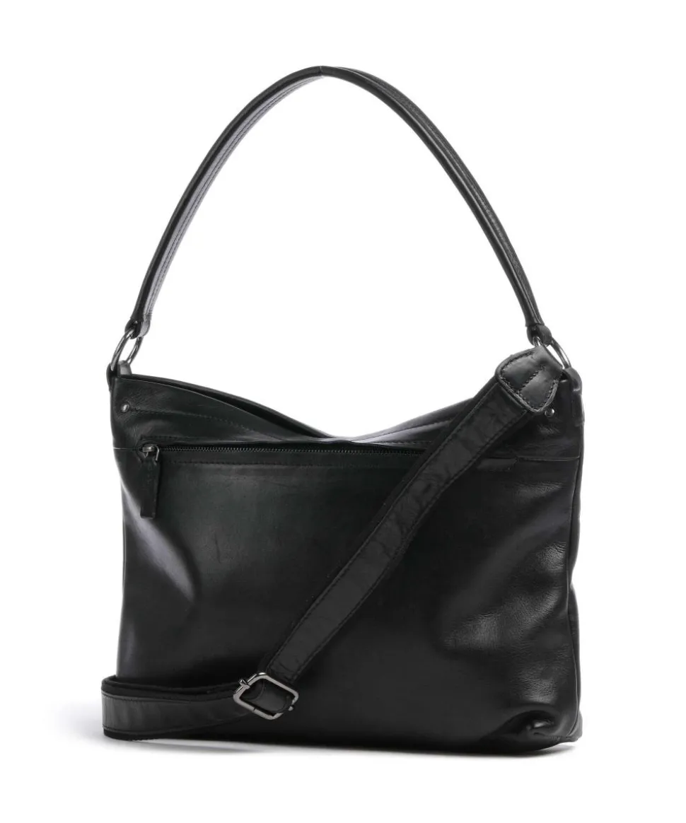 Caugio Beuteltasche fein genarbtes Rindsleder schwarz