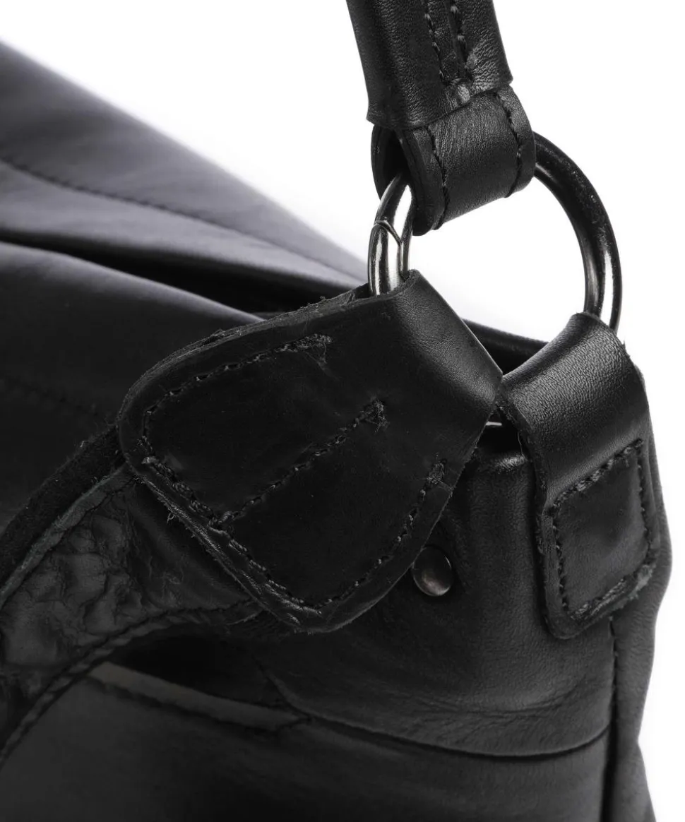 Caugio Beuteltasche fein genarbtes Rindsleder schwarz