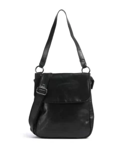Caugio Schultertasche fein genarbtes Rindsleder schwarz