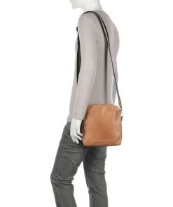 Caugio Umhängetasche 10″ fein genarbtes Rindsleder hellbraun