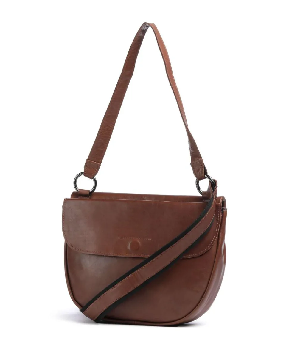 Caugio Umhängetasche fein genarbtes Rindsleder cognac