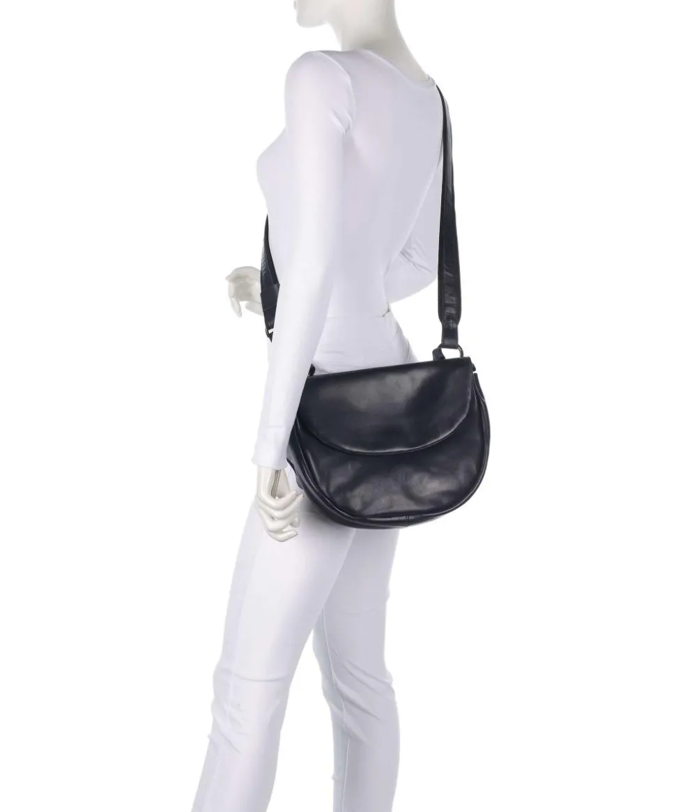 Caugio Umhängetasche fein genarbtes Rindsleder dunkelblau