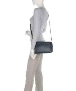 Cave Umhängetasche genarbtes Rindsleder navy