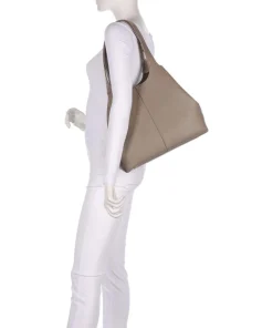 C-Easy Beuteltasche genarbtes Leder taupe