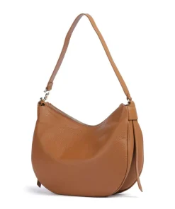 C-Easy Beuteltasche genarbtes Leder braun