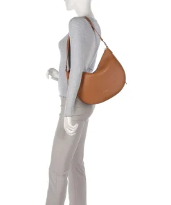 C-Easy Beuteltasche genarbtes Leder braun