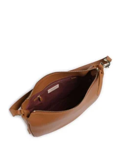 C-Easy Beuteltasche genarbtes Leder braun