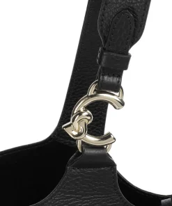 C-Easy Beuteltasche genarbtes Leder schwarz