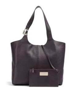 C-Easy Beuteltasche genarbtes Leder pflaume