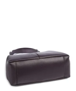 C-Easy Beuteltasche genarbtes Leder pflaume