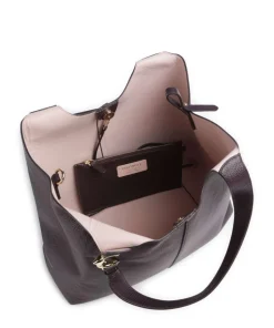 C-Easy Beuteltasche genarbtes Leder pflaume