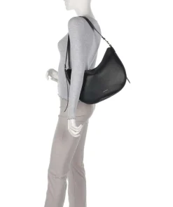 C-Easy Beuteltasche genarbtes Leder schwarz