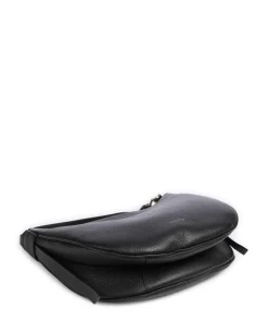 C-Easy Beuteltasche genarbtes Leder schwarz