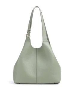 C-Easy Beuteltasche genarbtes Rindsleder graugrün