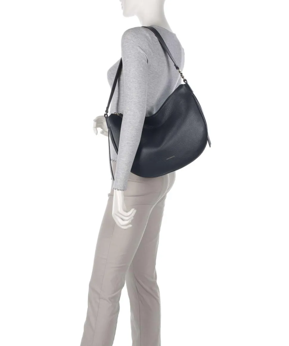 C-Easy Beuteltasche genarbtes Leder navy
