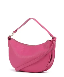 C-Easy Schultertasche genarbtes Leder fuchsia