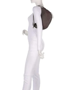 C-Easy Schultertasche genarbtes Leder dunkelbraun