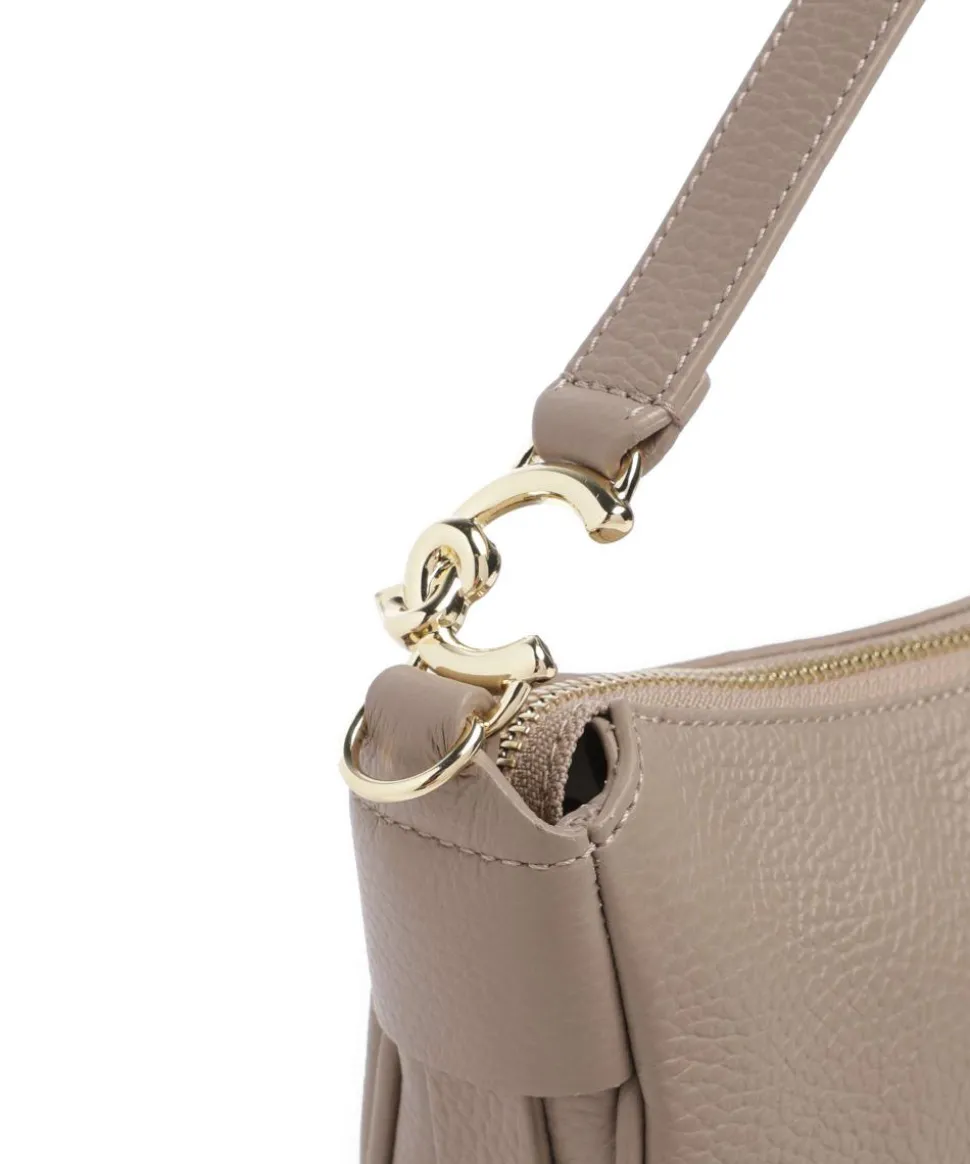 C-Easy Schultertasche genarbtes Leder taupe
