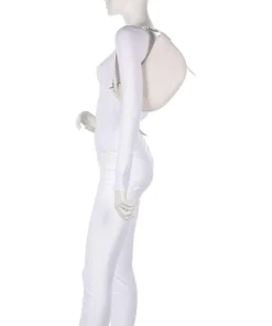 C-Easy Schultertasche genarbtes Leder weiß