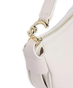 C-Easy Schultertasche genarbtes Leder weiß