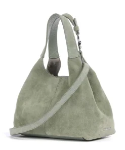 C-Easy Suede Handtasche aufgerautes Rindsleder graugrün