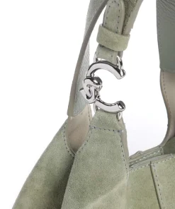 C-Easy Suede Handtasche aufgerautes Rindsleder graugrün