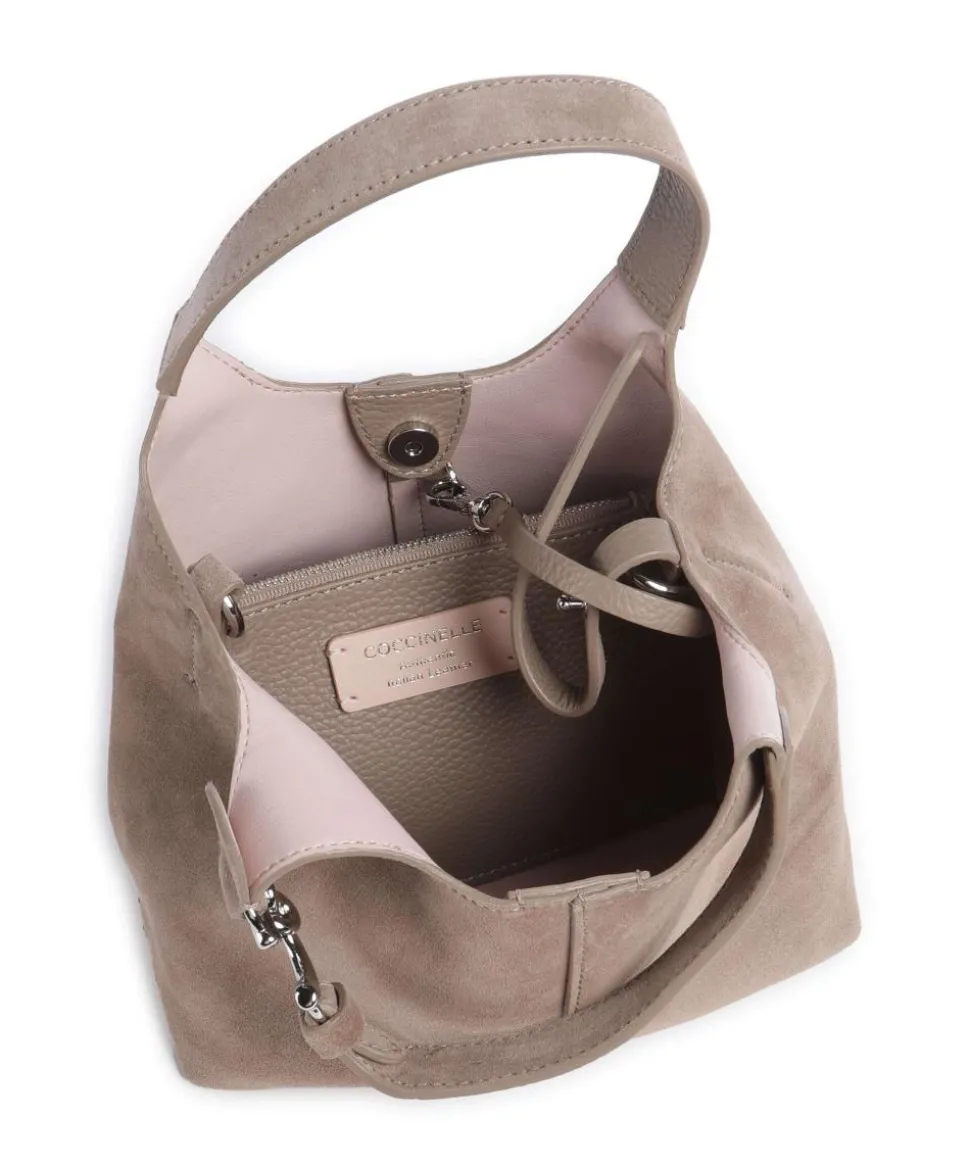 C-Easy Suede Handtasche aufgerautes Rindsleder taupe