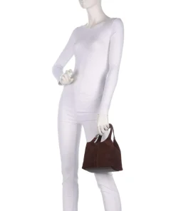 C-Easy Suede Handtasche aufgerautes Rindsleder dunkelbraun