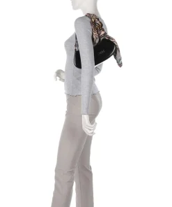 Chain Foulard Schultertasche Polyurethane, Polyester schwarz