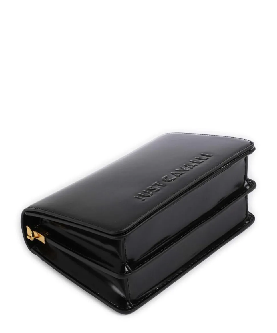 Chain Foulard Schultertasche Lederimitat schwarz