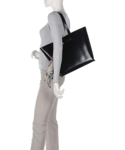 Chain Foulard Shopper Lederimitat schwarz