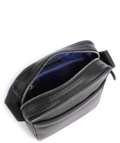 Charles Umhängetasche genarbtes Leder schwarz