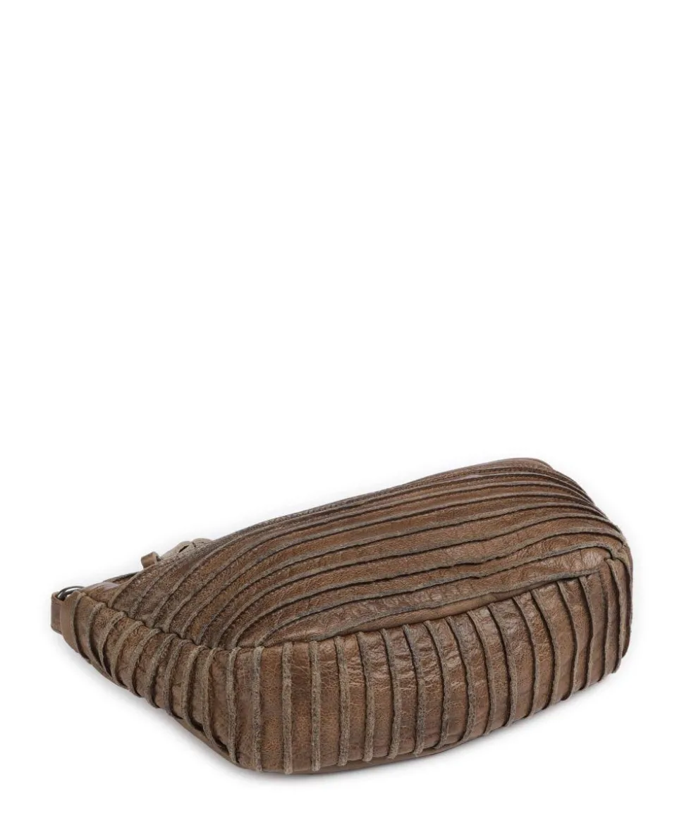 Check My Bag mini Umhängetasche genarbtes Leder olivgrün