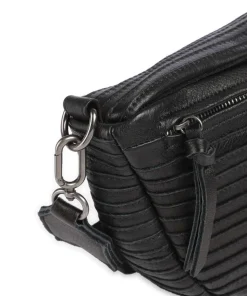 Check My Bag mini Umhängetasche genarbtes Leder schwarz