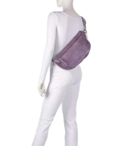 Check My Bag mini Umhängetasche genarbtes Leder lavendel